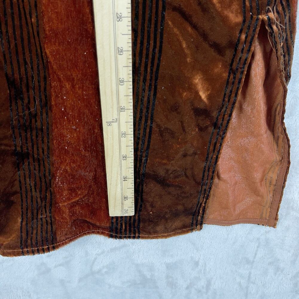 Ett:Twa by Anthropologie Long Velvet Kimono Cardigan M/L Petite Metallic Rust - Picture 10 of 11